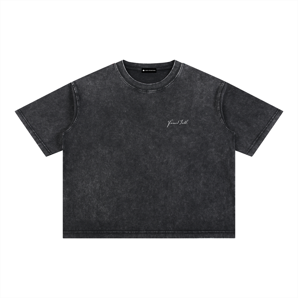 Mineral Wash Boxy Tee Black