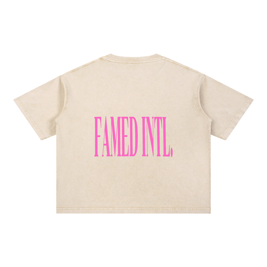 Mineral Wash Boxy Tee Apricot