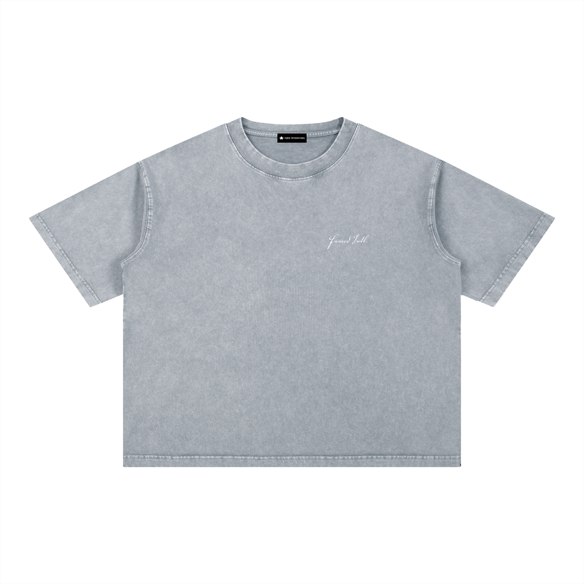 Mineral Wash Boxy Tee Grey